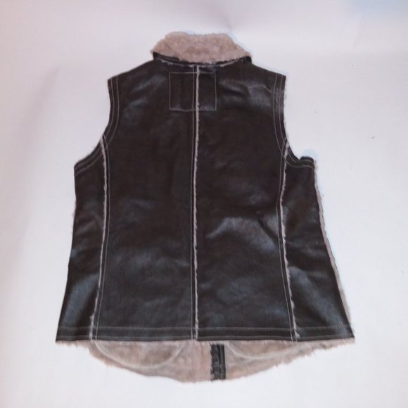 Natural Reflections Vest Womens Medium Brown‎ Suede Fur Lining Ranch Western Zip - Picture 13 of 13